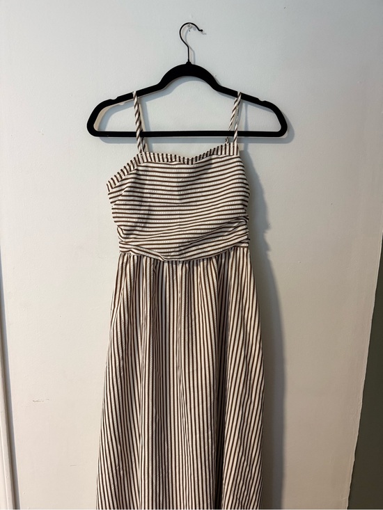 SHEIN Dresses & Skirts - SHEIN Cream and Brown Striped Maxi Dress